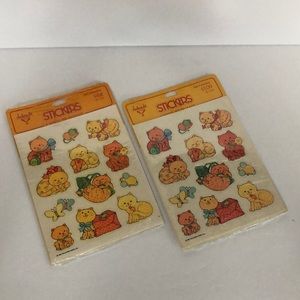 Bundle Vintage Hallmark Ambassador 1981 Calico Cats Kittens Stickers Unopened